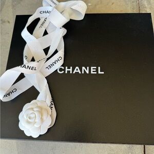 CHANEL Black Box with White Ribbon